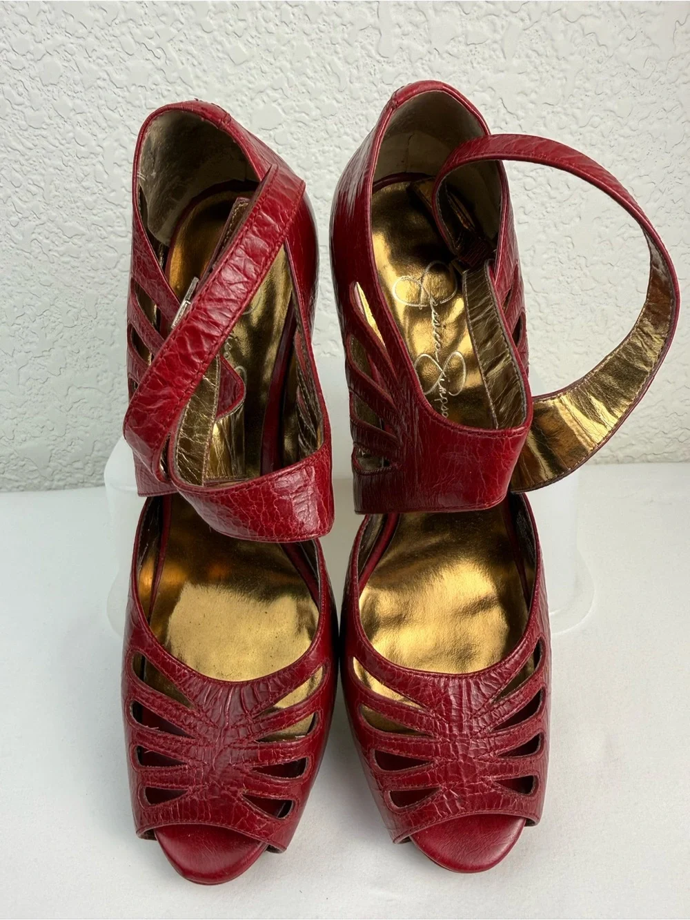 Jessica Simpson | Amona | Red Leather Platform Heels | 9B
